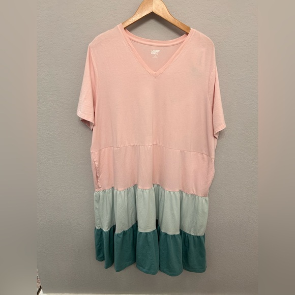 Lands' End Dresses & Skirts - Pink and Teal Colorblock Dress
